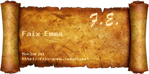 Faix Emma névjegykártya